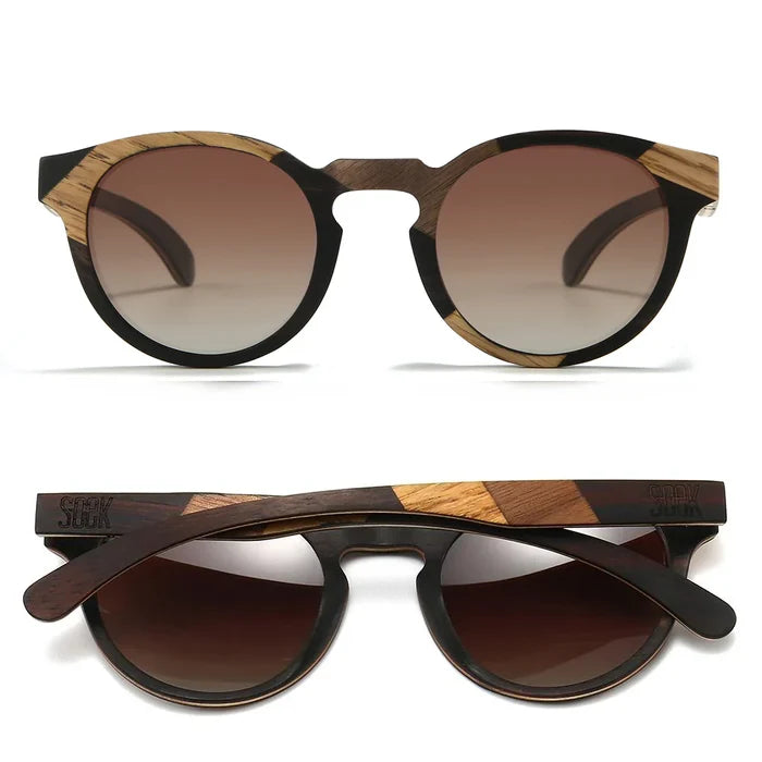 THE DRIFTER - Sunglasses l Maple and Ebony Wooden Sunglasses l Brown Graduated Polarised Lens