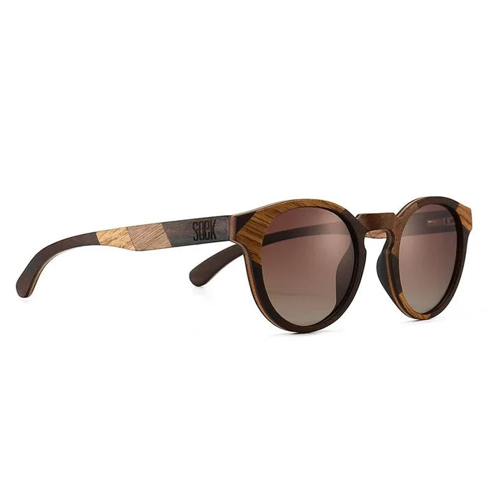 THE DRIFTER - Sunglasses l Maple and Ebony Wooden Sunglasses l Brown Graduated Polarised Lens