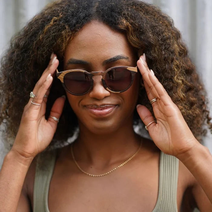 THE DRIFTER - Sunglasses l Maple and Ebony Wooden Sunglasses l Brown Graduated Polarised Lens