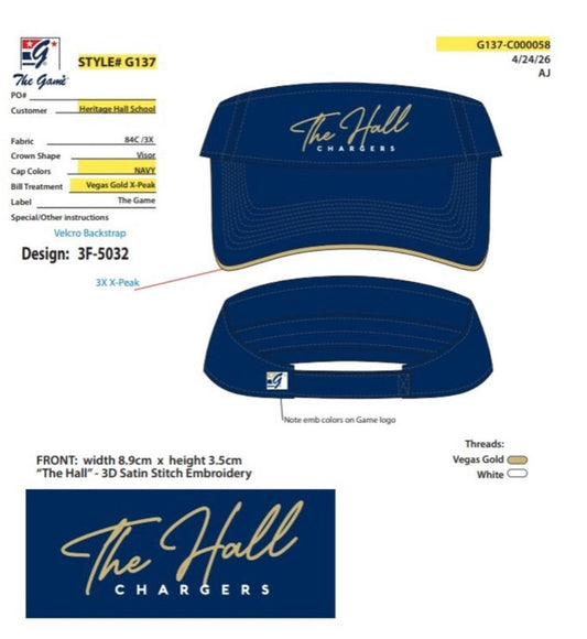 The Game visor, navy, The Hall script