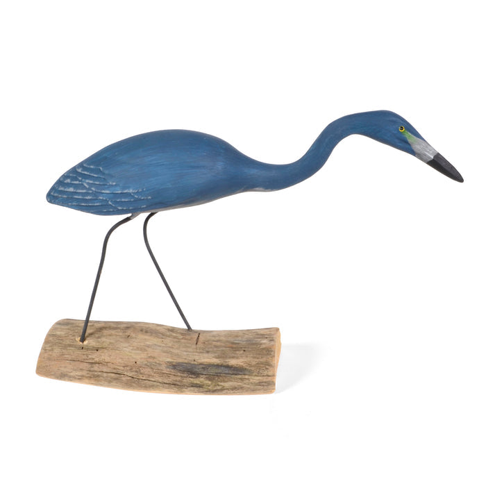 The Painted Bird by Richard Morgan Carved Blue Heron Figurine, Hunting