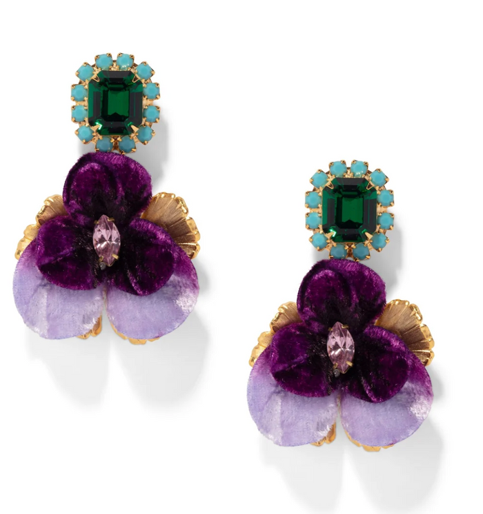 The Pink Reef Emerald Pansy Earring
