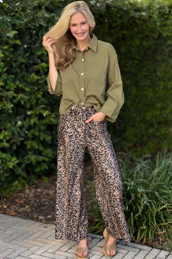 The Wildside Wide-Leg Leopard Pants