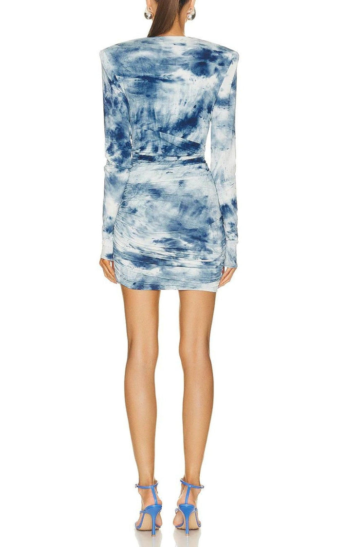 Alexandre Vauthier Tie - dye Print Ruched Mini Dress - Runway Catalog