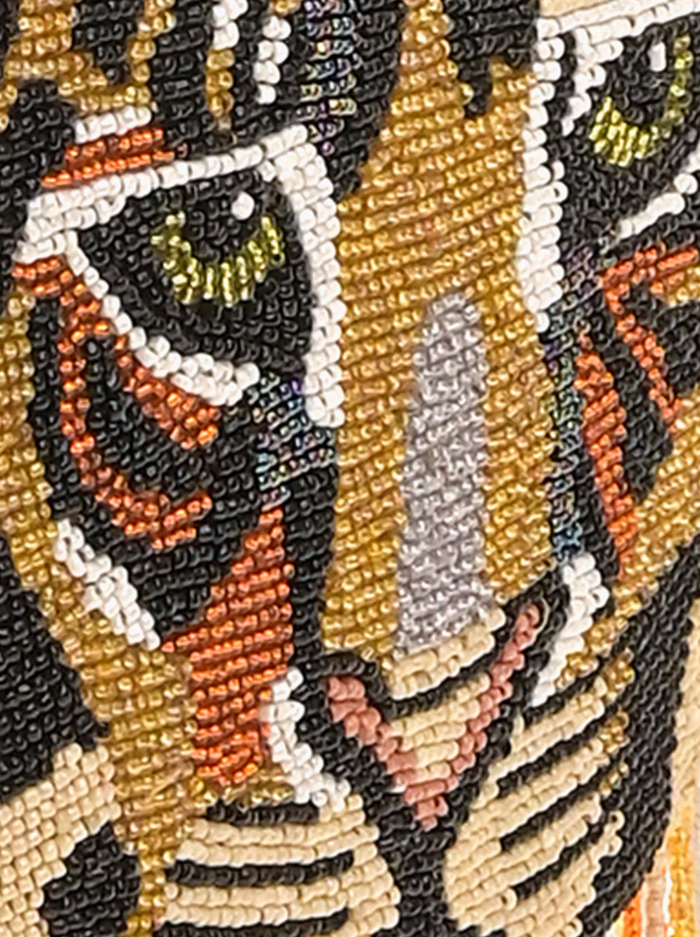 Tiger Shaped Beaded Crossbody Bag
