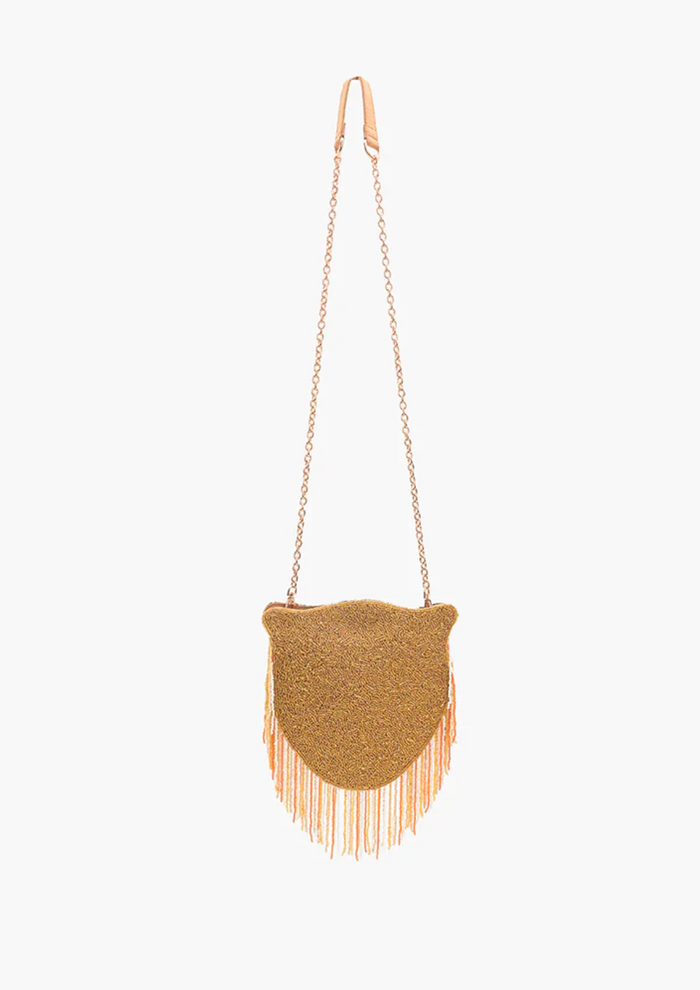 Tiger Shaped Beaded Crossbody Bag