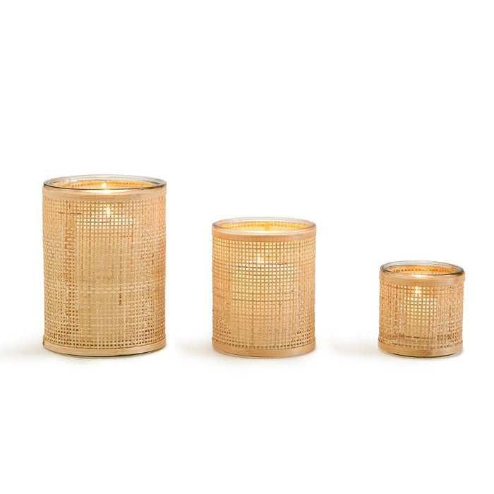 Tight Weave Rattan Wrapped Cachepots
