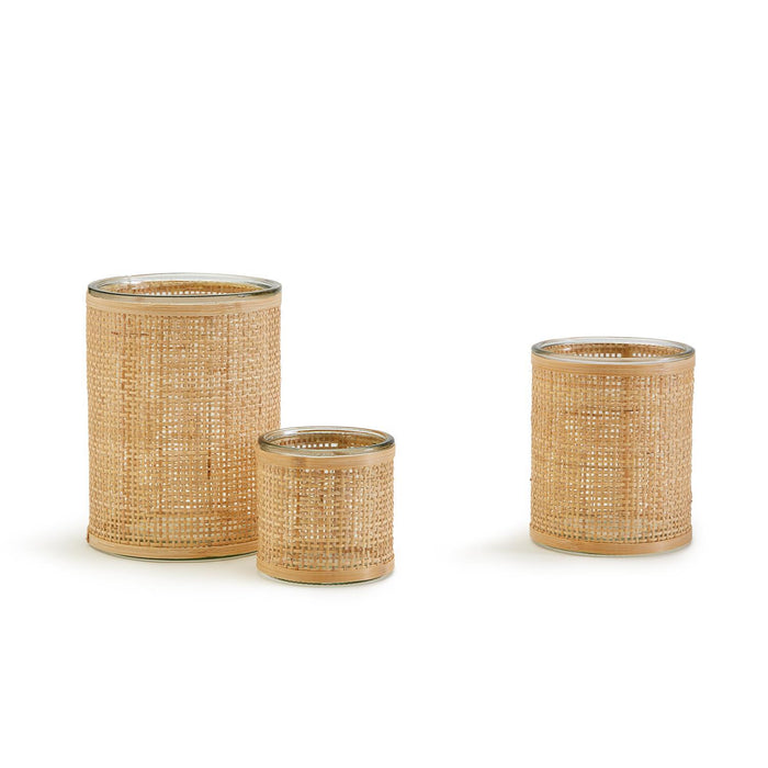 Tight Weave Rattan Wrapped Cachepots