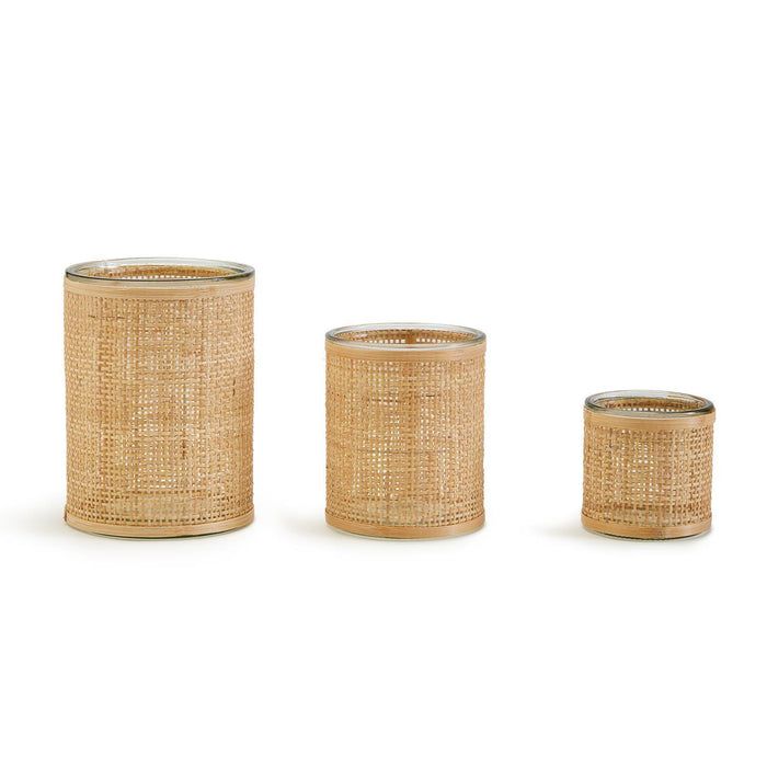 Tight Weave Rattan Wrapped Cachepots