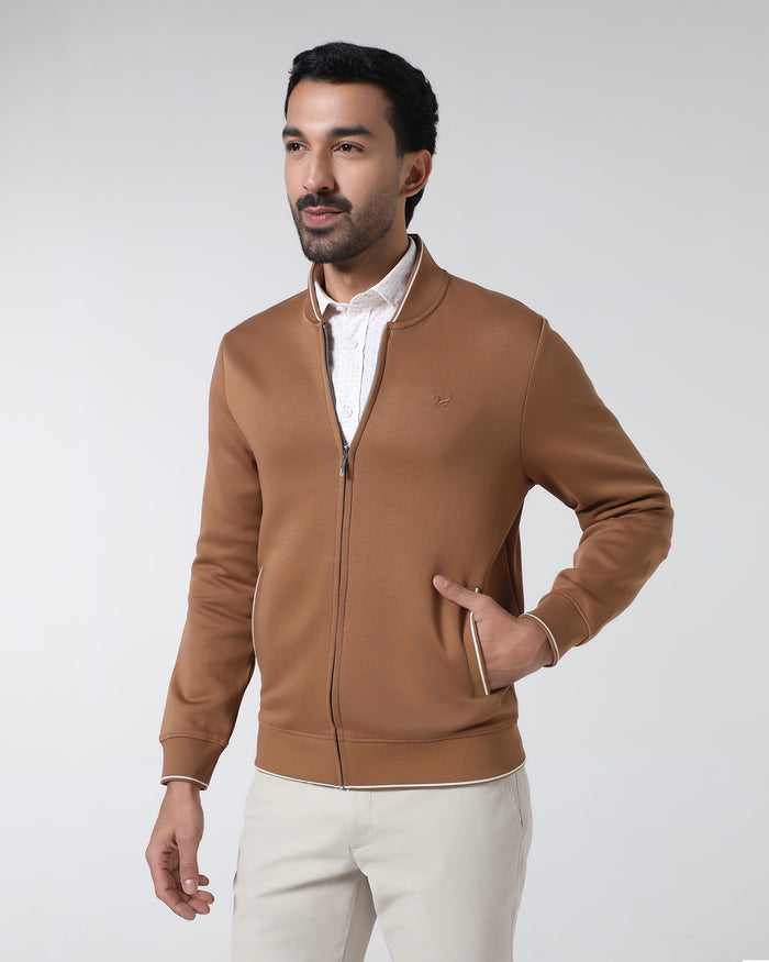 Tobacco Brown Solid Sweatshirt - Morgo