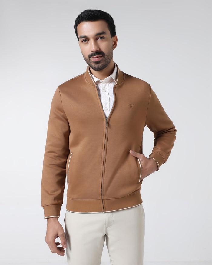 Tobacco Brown Solid Sweatshirt - Morgo