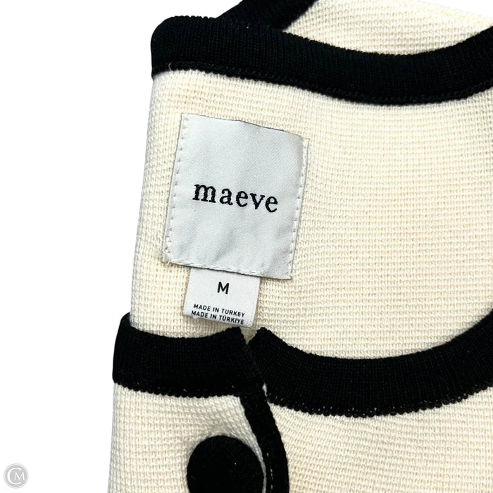 Top Sleeveless By Maeve In Black & Cream, Size: M
