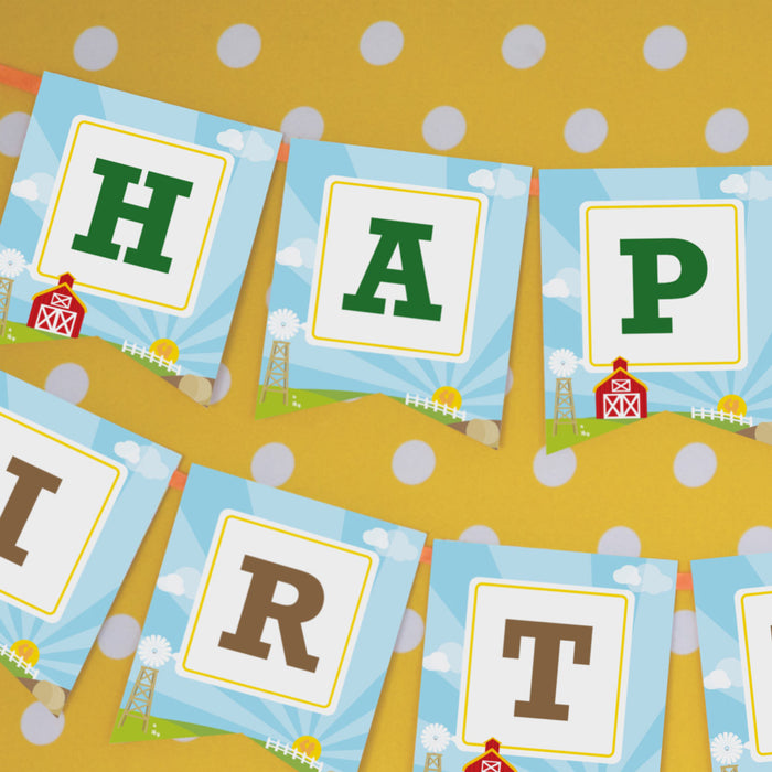 Tractor Birthday Party Birthday Banner | Farming Birthday Banner