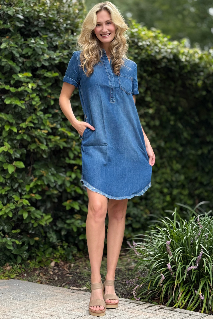 TRIBAL Bluebliss Lyocell Shirt Dress