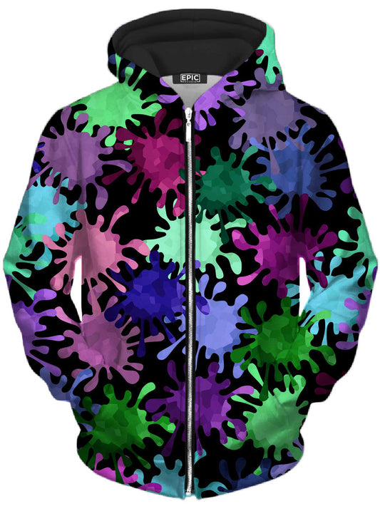 Tripadelic Splatter Unisex Zip-Up Hoodie Sartoris Art Epic Hoodie