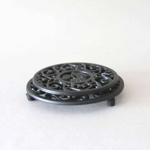 Trivet Pair, Black Cast Iron Design
