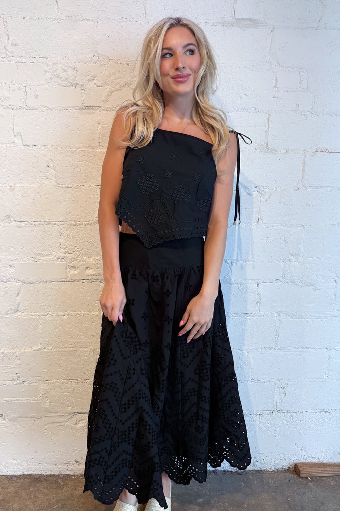 Uptown Girl Eyelet Top, adeline boutique, dallas boutique, boutique
