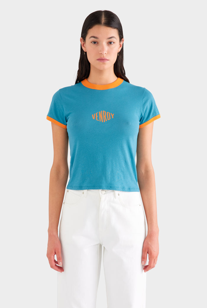 V Front Denim Jean - White