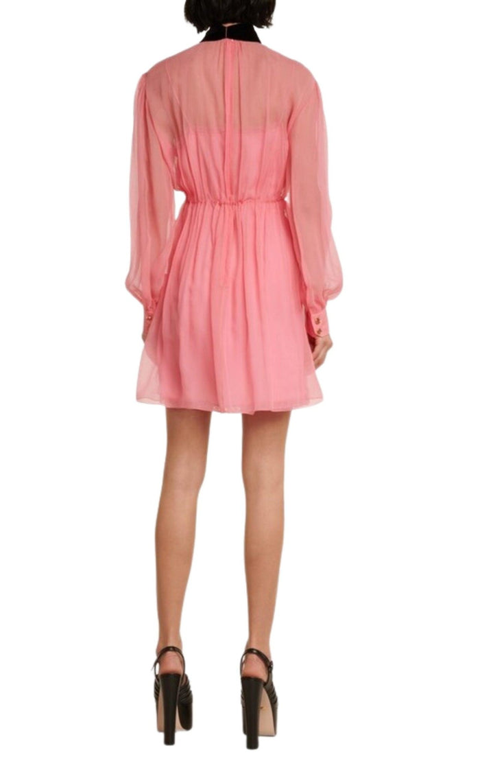 Gucci Velvet Ties Silk - chiffon Dress - Runway Catalog