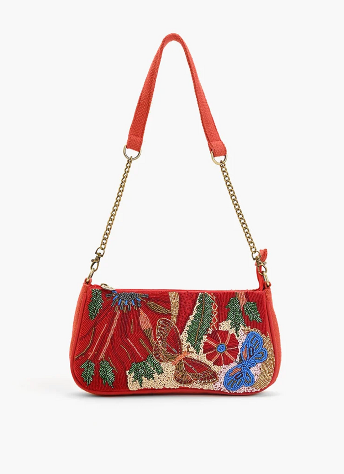 Vermilion Butterfly Bloom Shoulder Bag