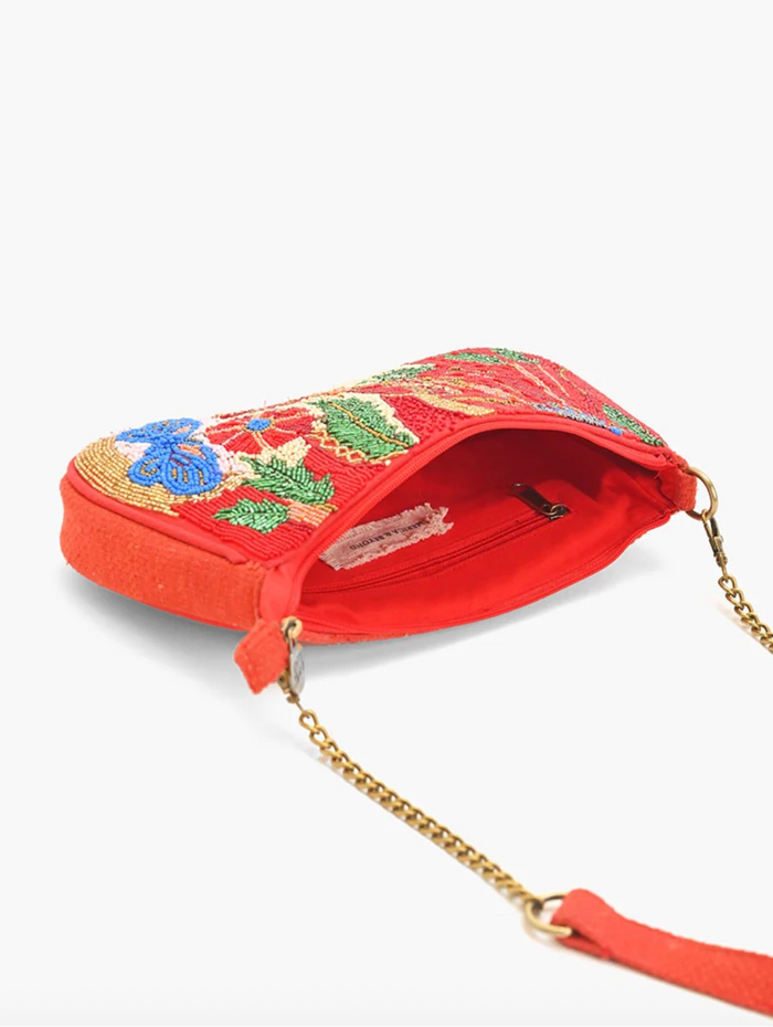 Vermilion Butterfly Bloom Shoulder Bag