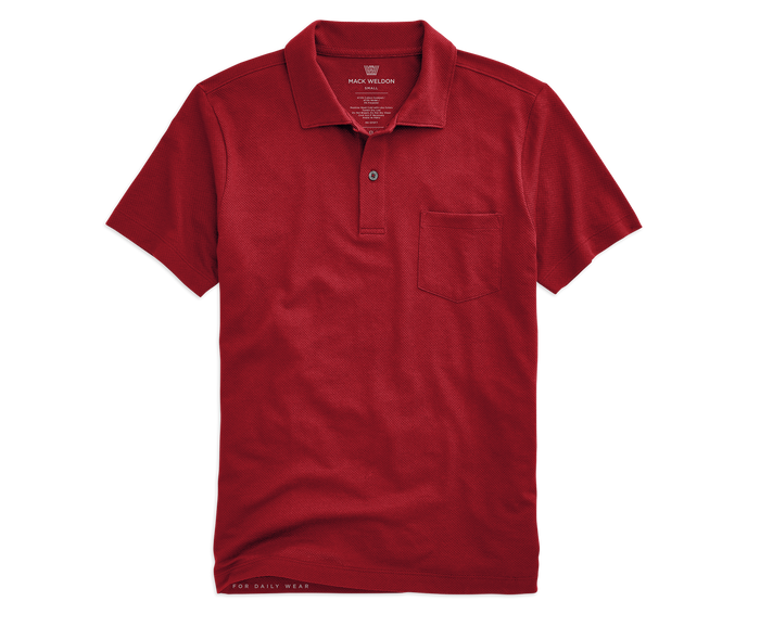 Front view of Vesper Polo in Arcade Red