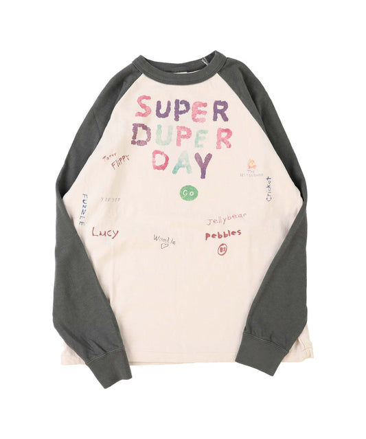 Vintage Cotton Jersey Scribble L/S Tee(LADIES)
