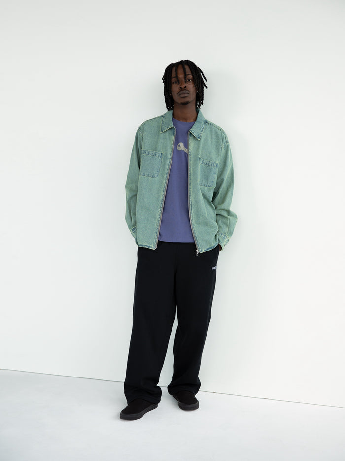 Washed Denim Zip Shirt