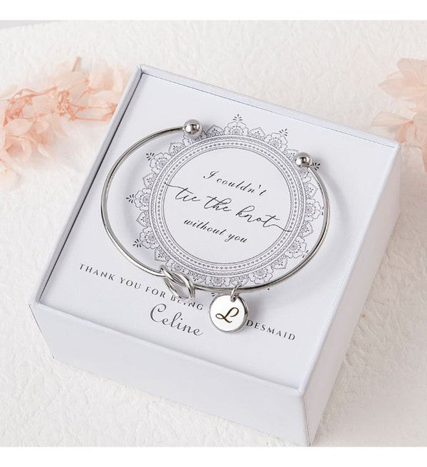 Wedding Personalized Bridesmaid Bangle Gift Set