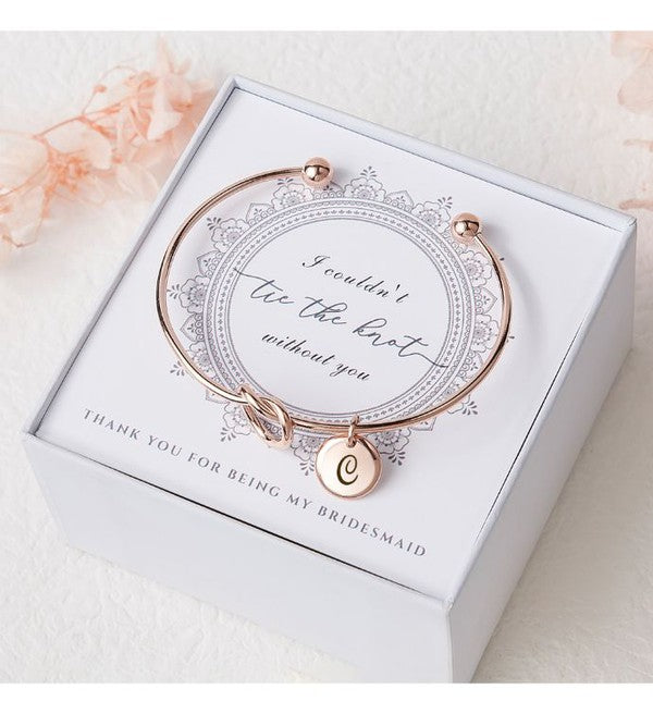 Wedding Personalized Bridesmaid Bangle Gift Set