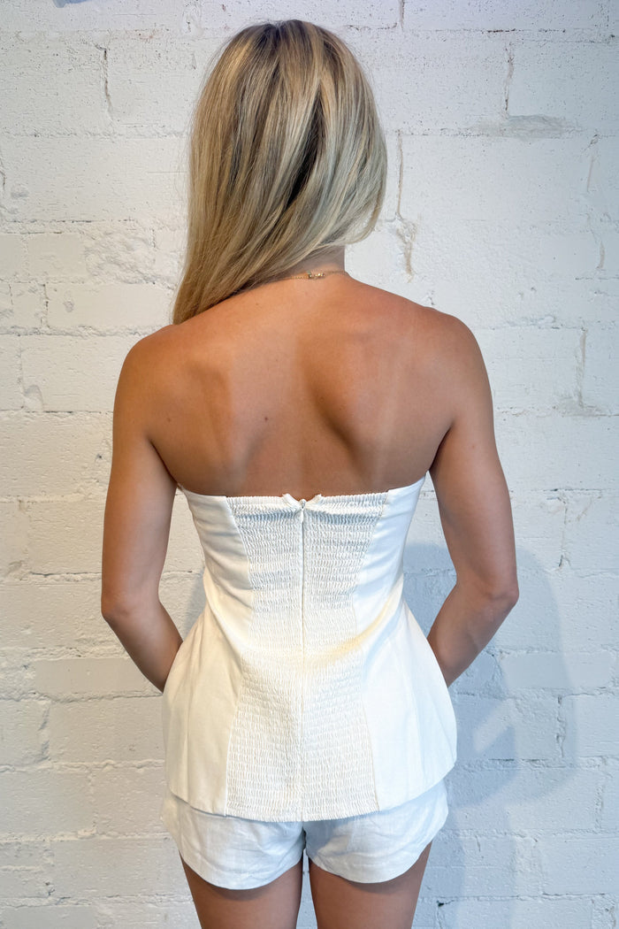 Weekend Getaway Shorts White Back, adeline boutique, dallas boutique, boutique
