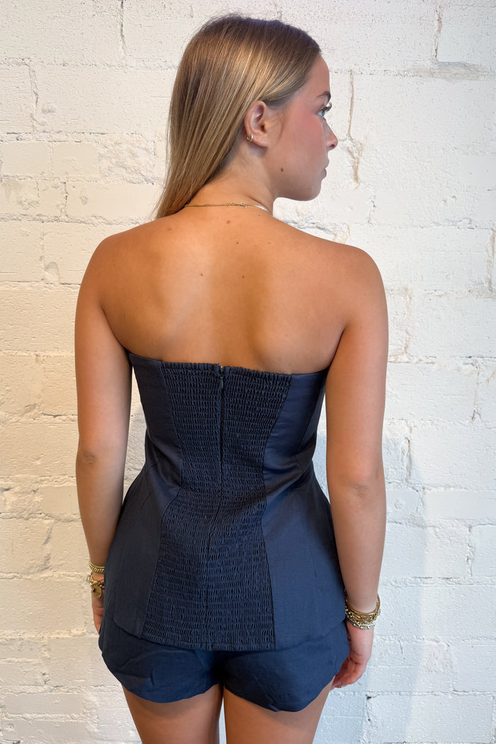 Weekend Getaway Top Navy Back, adeline boutique, dallas boutique, boutique