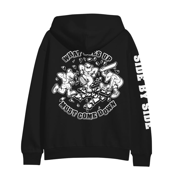 side by side What Goes Up - Black Pullover back