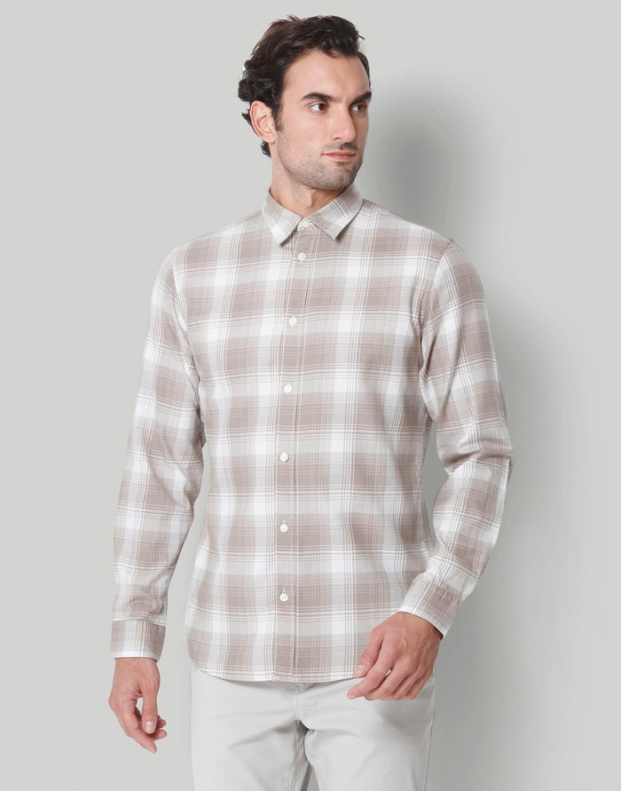 White Check Full Sleeves Shirt