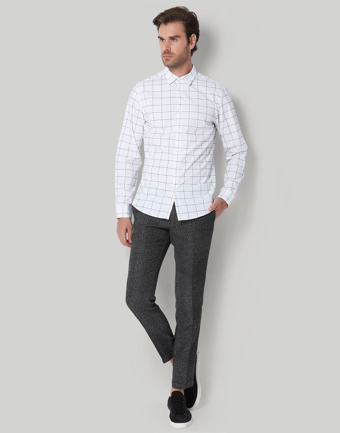 White Check Full Sleeves Shirt
