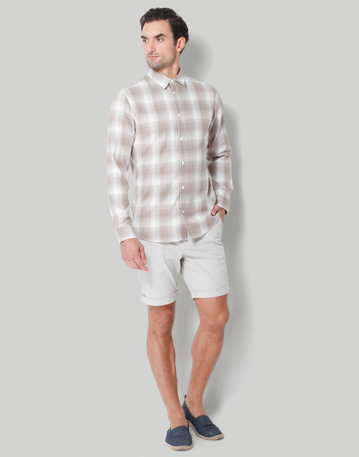 White Check Full Sleeves Shirt