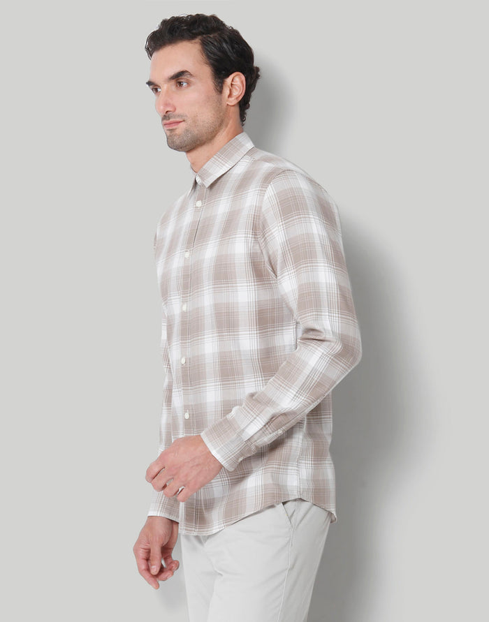 White Check Full Sleeves Shirt
