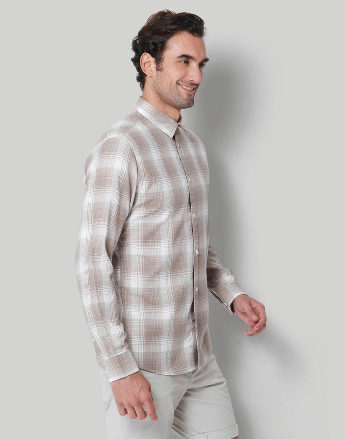 White Check Full Sleeves Shirt