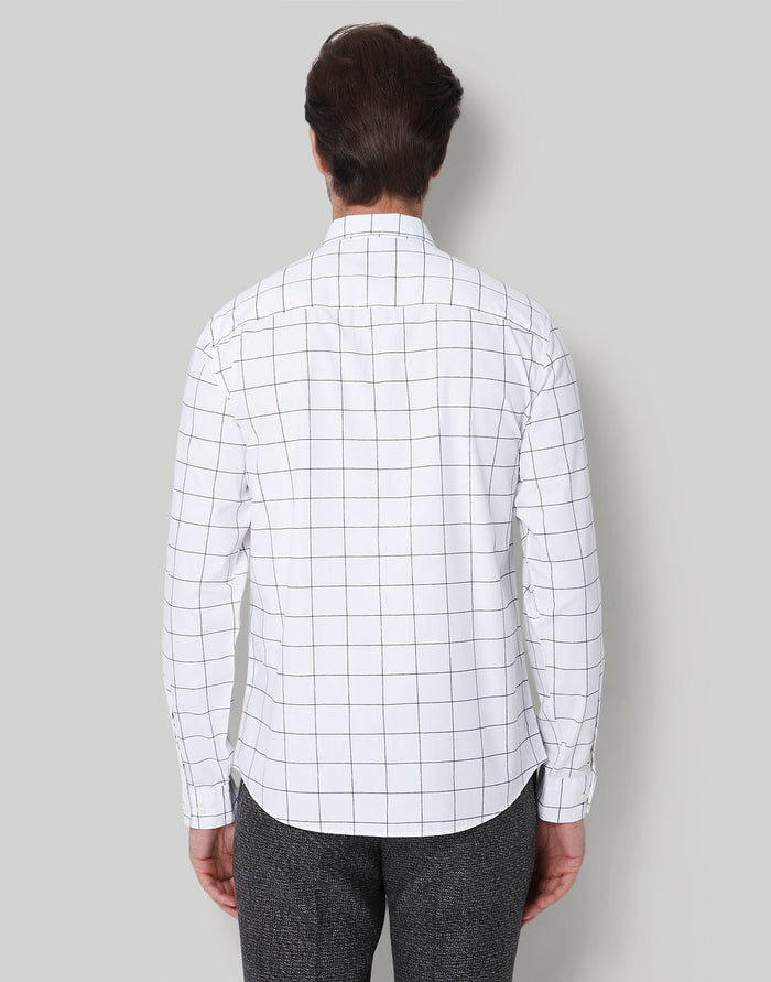 White Check Full Sleeves Shirt