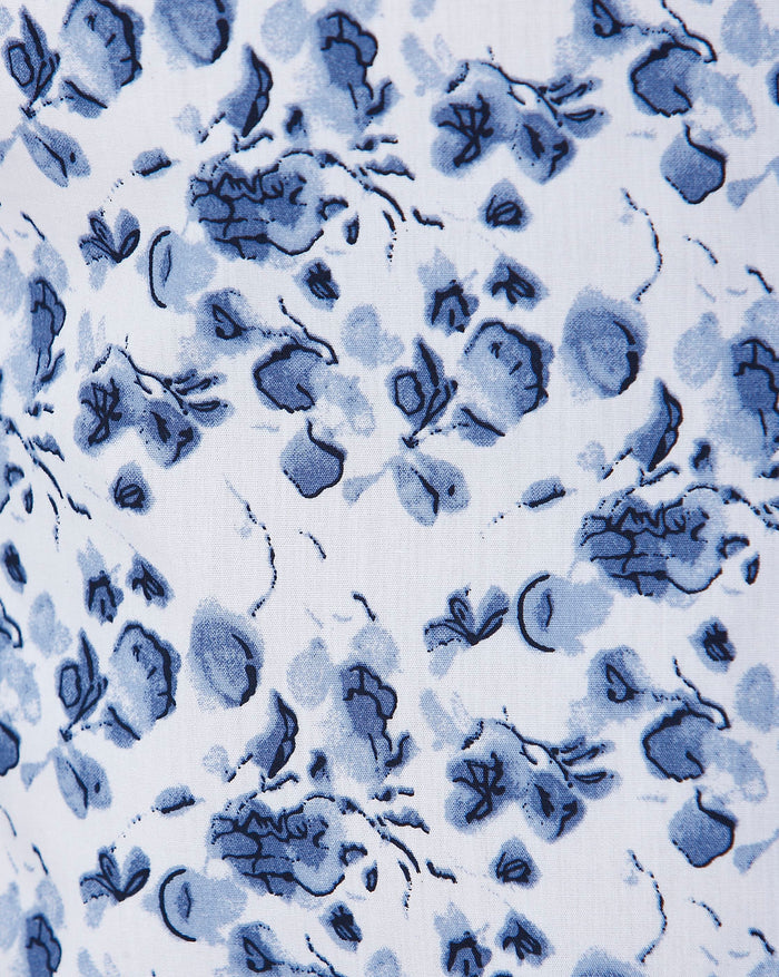 White Floral Print Full Sleeves Shirt
