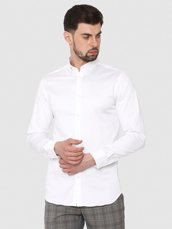 White Formal Full Sleeves Shirt