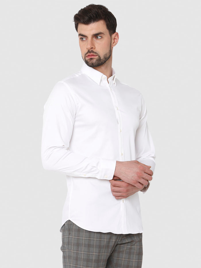 White Formal Full Sleeves Shirt