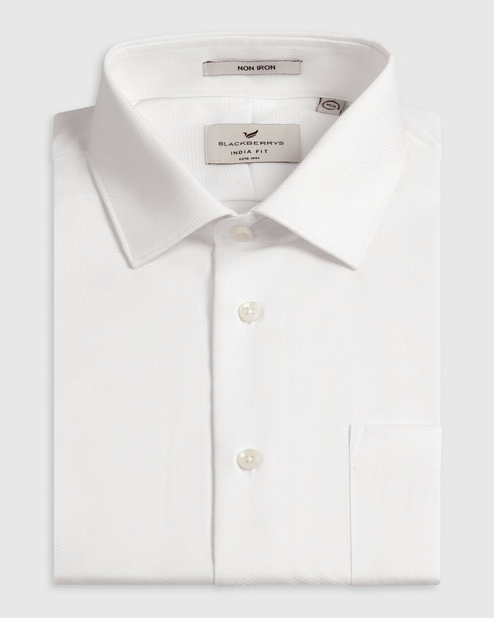 White Non Iron Textured Shirt - P31