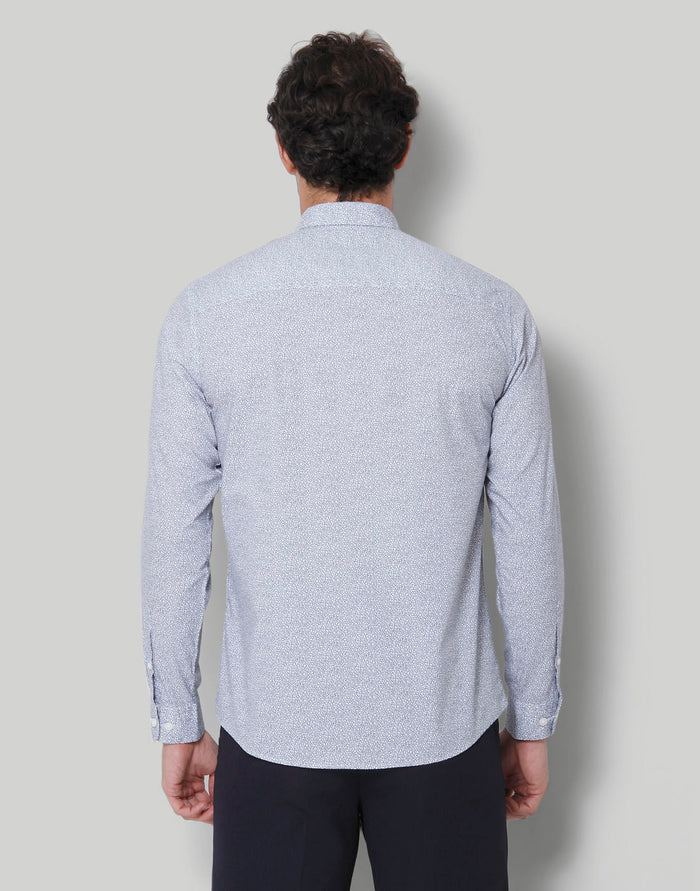 White Printed Full Sleeves Shirt