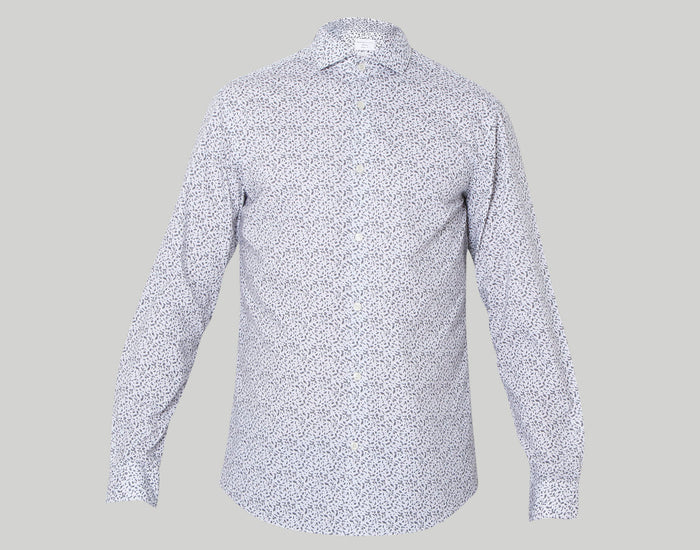 White Printed Full Sleeves Shirt