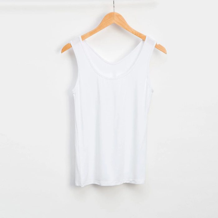 White Reversible Neckline Tank Top