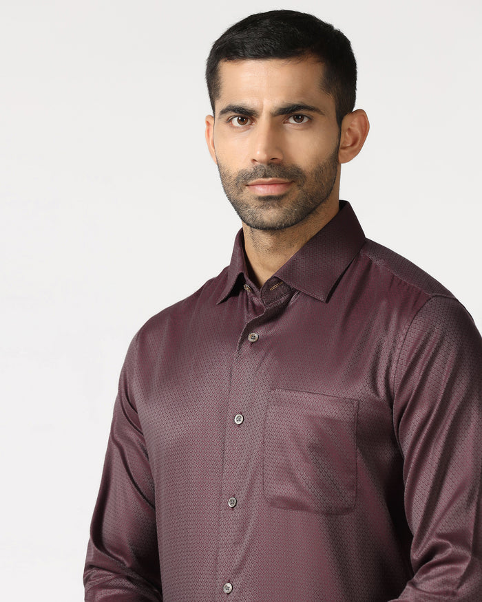 Wine Luxe Jacquard Shirt - Mirror