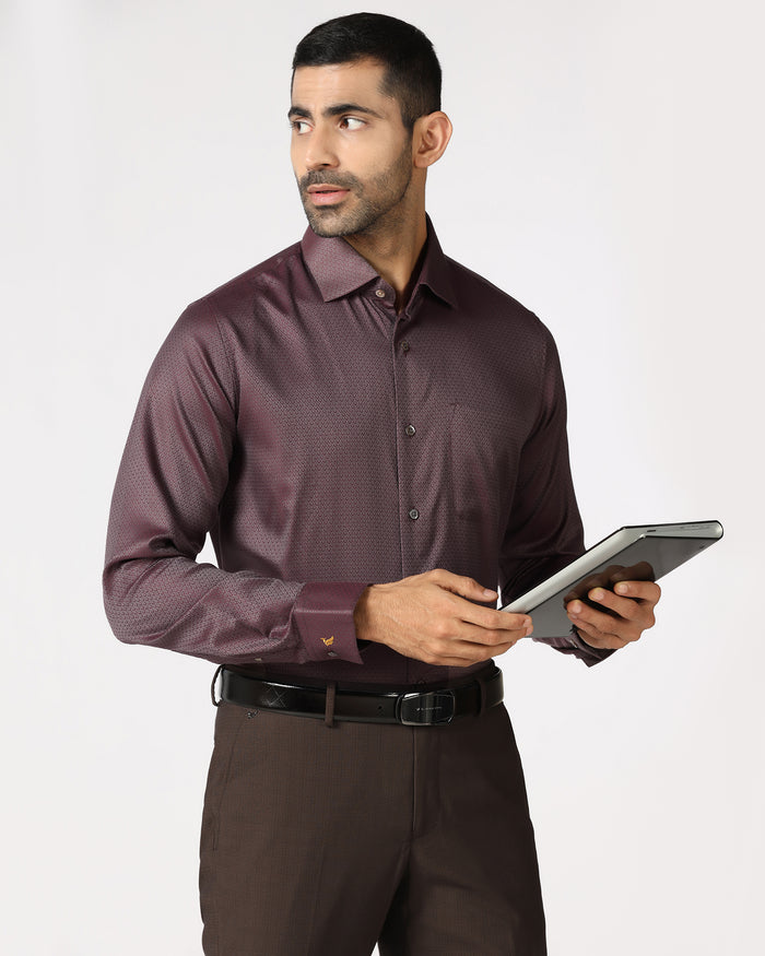 Wine Luxe Jacquard Shirt - Mirror