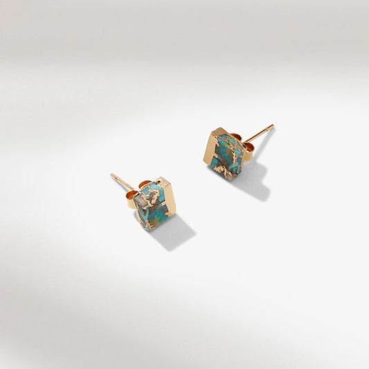 Packshot image of the Winona Earrings in Turquoise | Lead