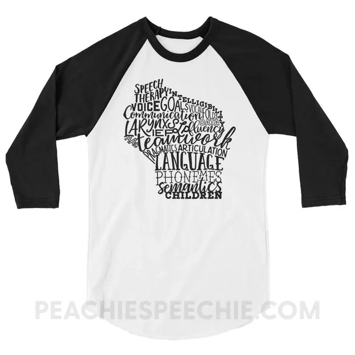 Wisconsin SLP Baseball Tee - White/Black / XS - T-Shirts & Tops peachiespeechie.com